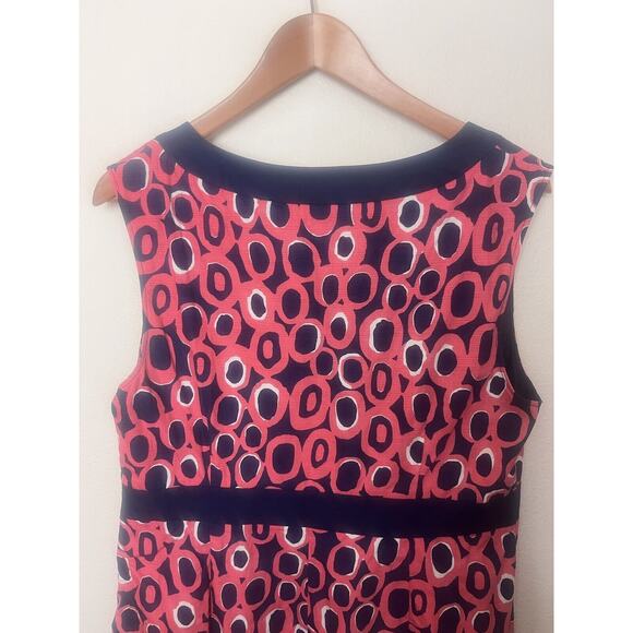 BODEN Printed Notch Neck Sleeveless Shift Dress Pink Blue Size 12R WH361 - Picture 4 of 8